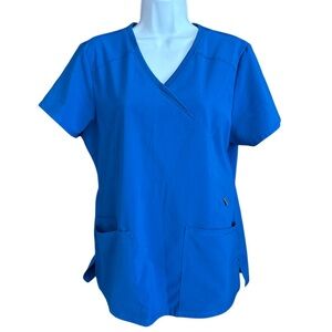 MOD Uniform Royal Blue Women's V-Neck Scrub Top Size Medium